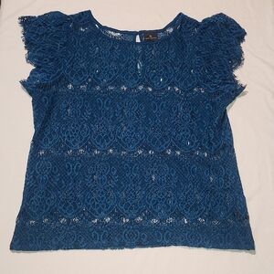 Worthington Blue Lace Blouse